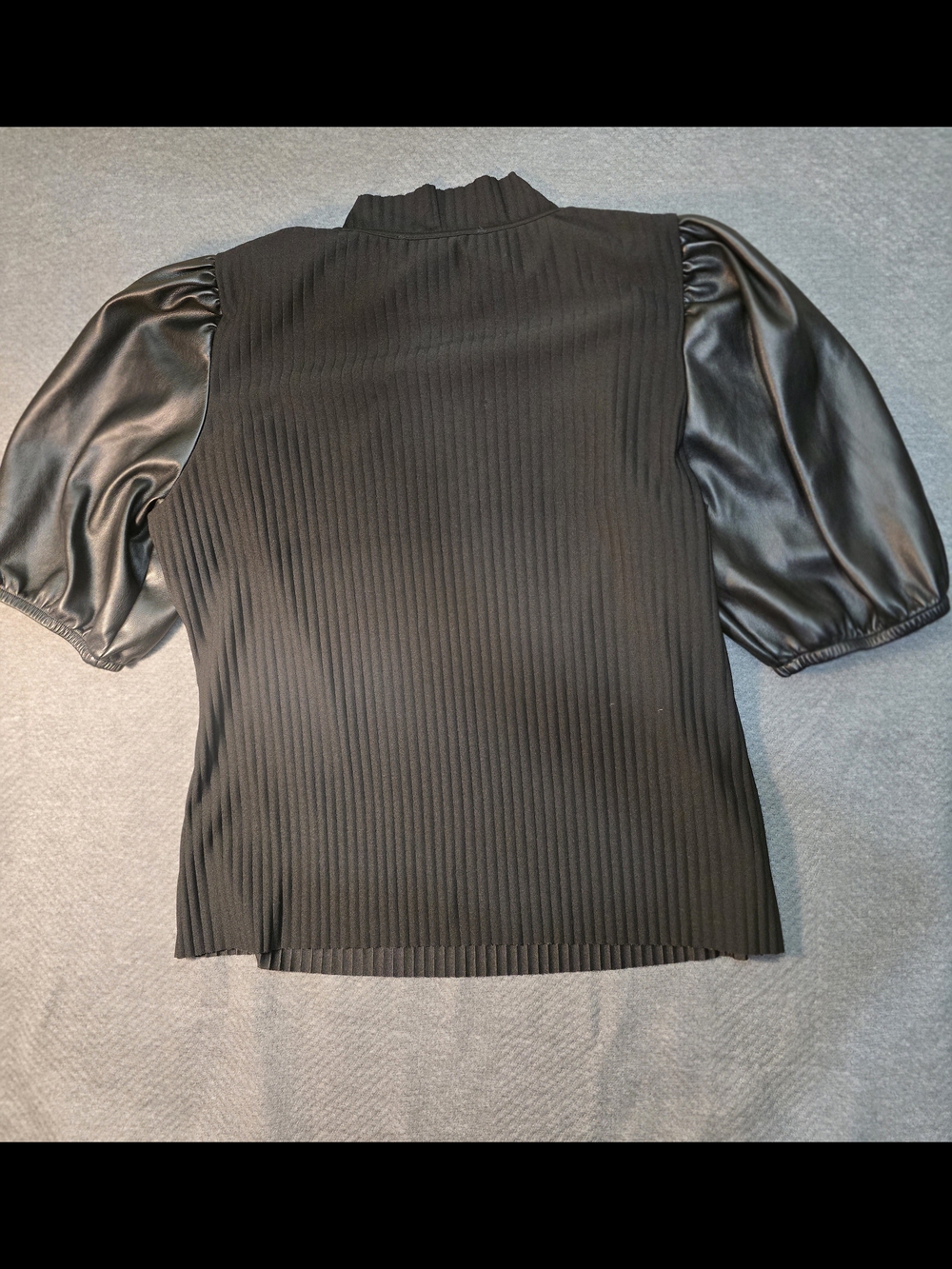 Marc New York Black Puff Sleeve Ribbed Top - Picture 4 of 4